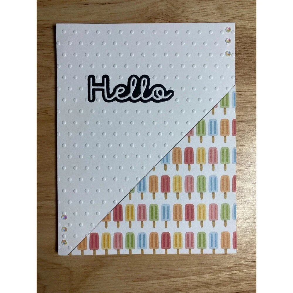 Handmade Summer Hello Blank Greeting Card A2 & Envelope